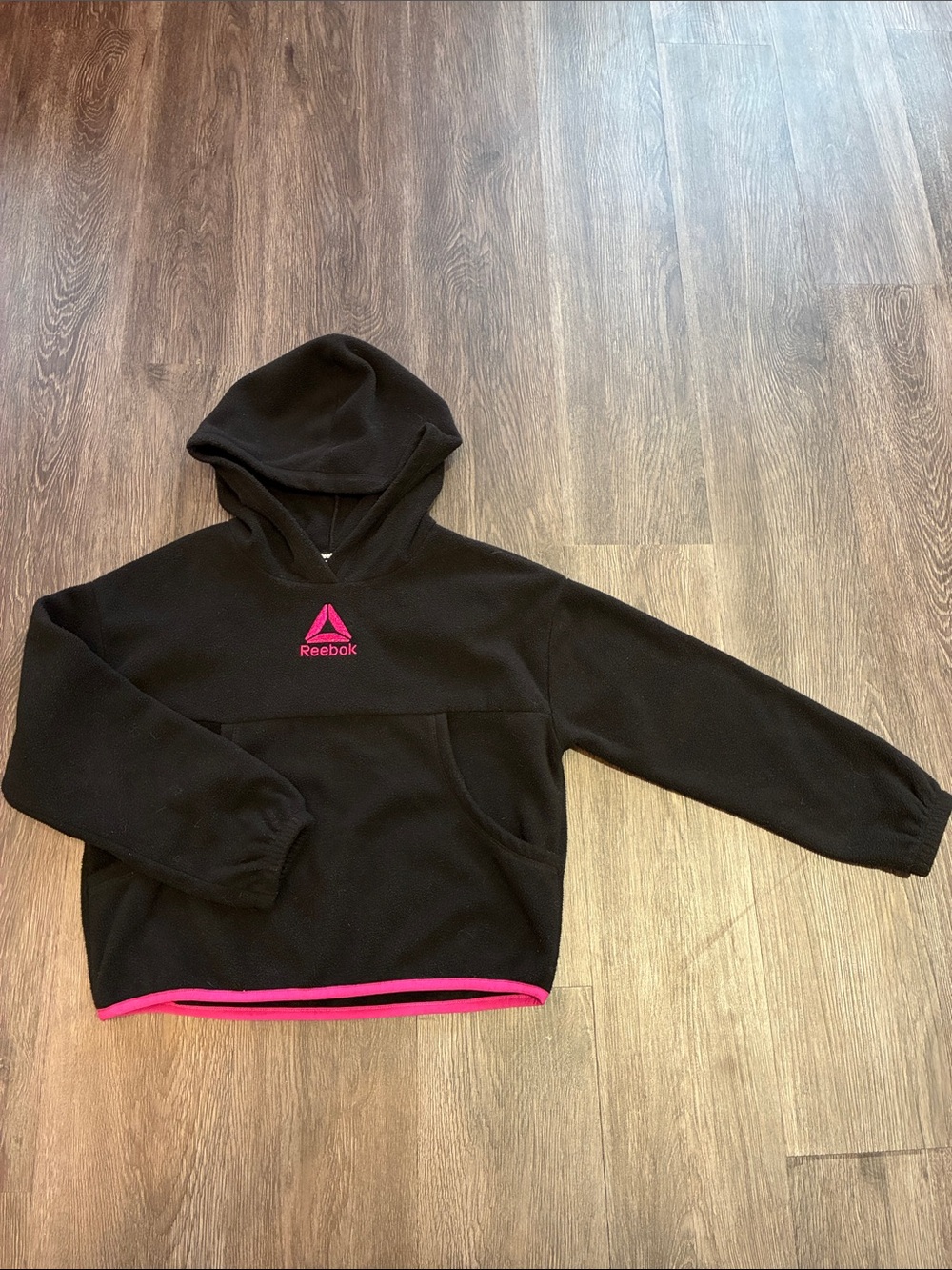 Reebok Kids (M) Black Thick Fleece Pullover Hoodie Jacket